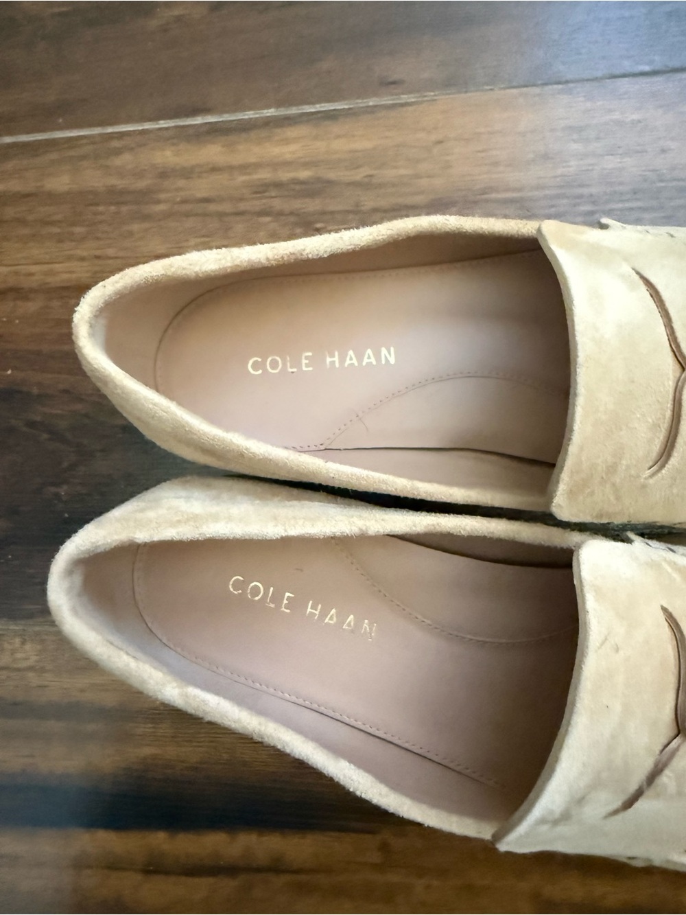 Cole Haan Suede Penny Loafers in Light Tan - Picture 4 of 6